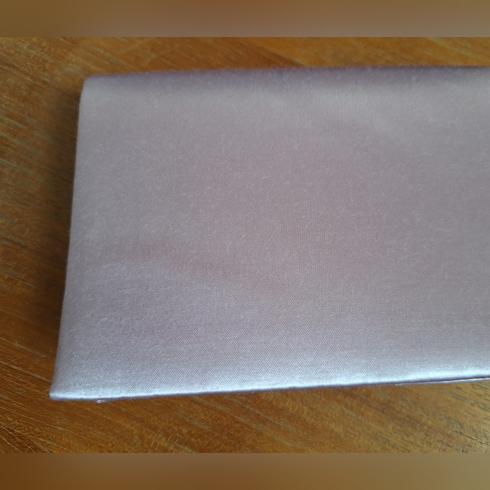 Vtg Pink Satin Box Clutch Evening Structured Mauve Minimalist Prom HOCO Formal - Picture 13 of 13